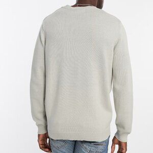 ASOS DESIGN Light Gray Midweight Cotton Sweater 2XS